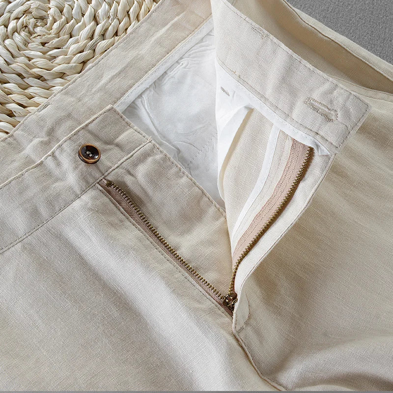 Calça chino em linho