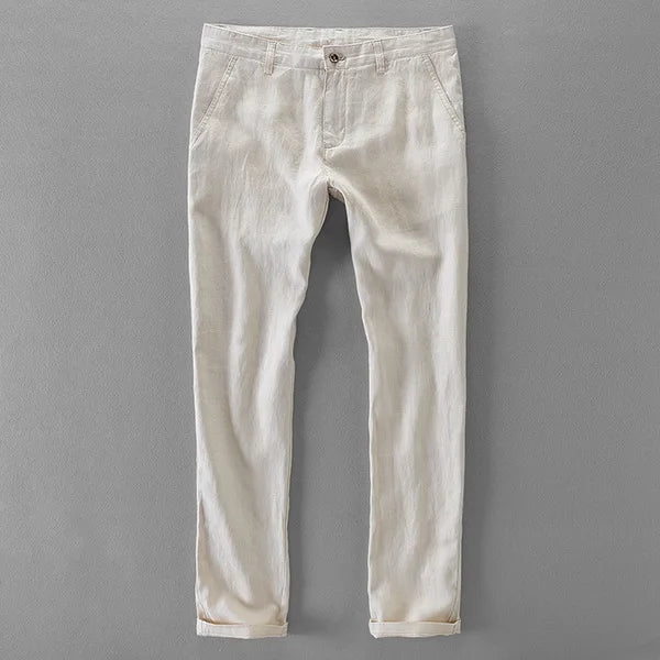 Calça chino em linho