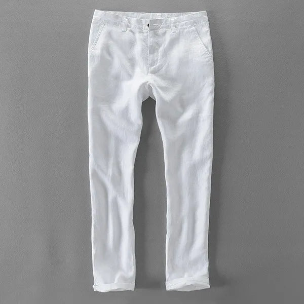 Calça chino em linho