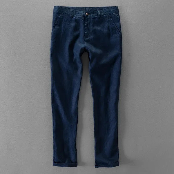Calça chino em linho