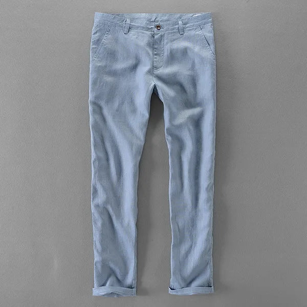 Calça chino em linho
