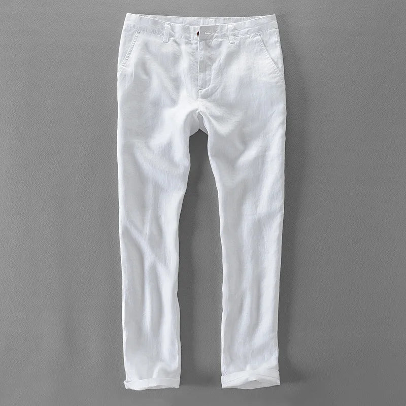 Calça chino em linho