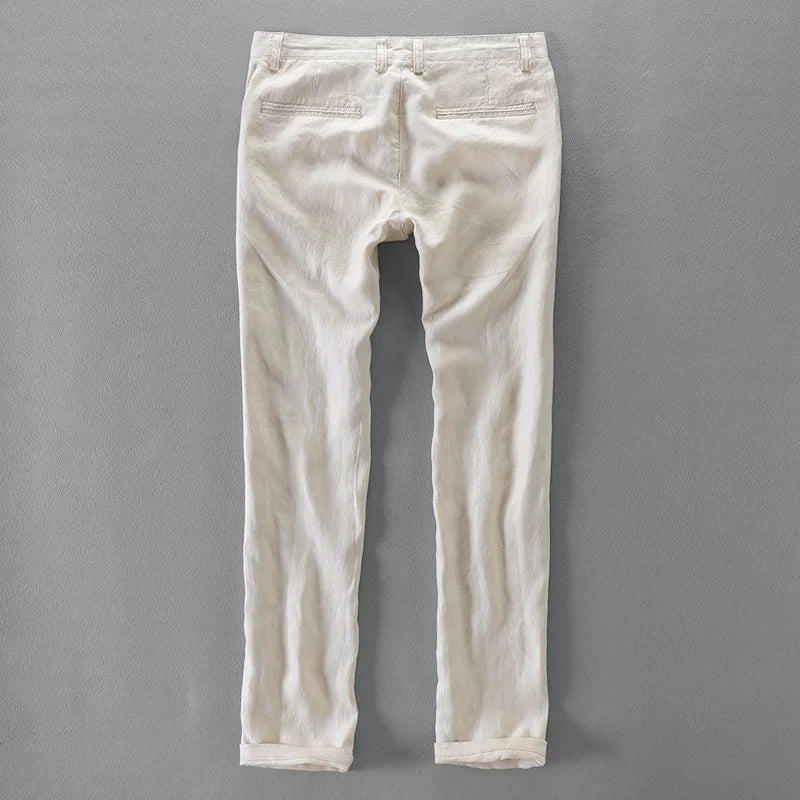 Calça chino em linho