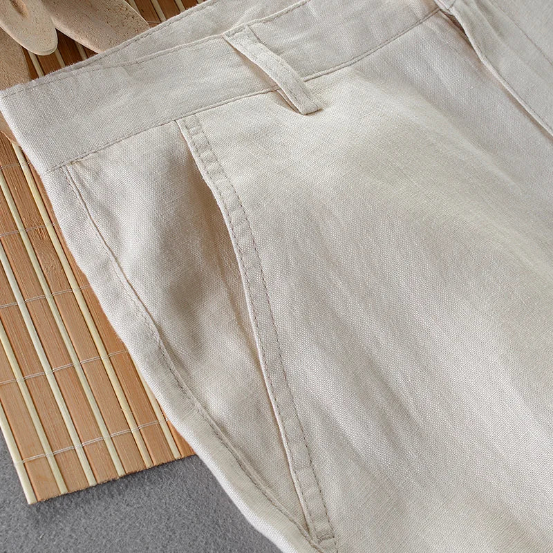 Calça chino em linho