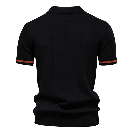 AIOPESON Men's Solid Color Sport Zipper Polo Shirt Athletic Social Polo Shirts for Men Office Slim Fit Polo