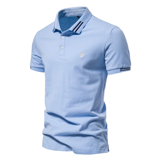 Camisa Polo Masculina Azul Estruturada Beront