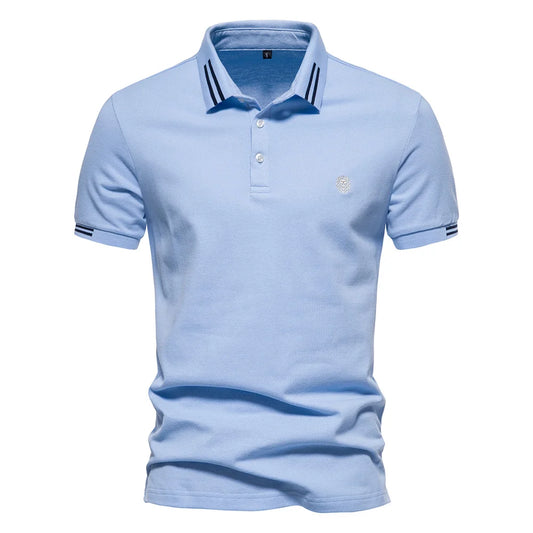 Camisa Polo Masculina Azul Estruturada Beront